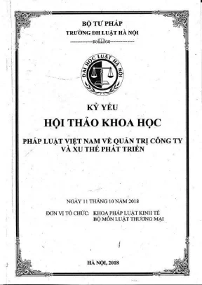 Kỷ yếu hội thảo khoa học cấp khoa pháp luật việt nam về quản trị công ty và xu thế phát triển