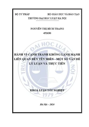 Khóa luận tốt nghiệp hành vi cạnh tranh không lành mạnh liên quan đến tên miền một số vấn đề lý luận và thực tiễn