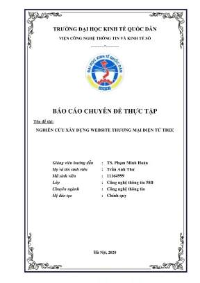 Chuyên đề thực tập nghiên cứu xây dựng website thương mại điện tử tbee