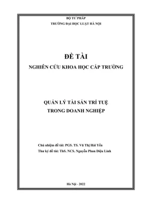 Đề tài nghiên cứu khoa học cấp trường quản lý tài sản trí tuệ trong doanh nghiệp phần 1