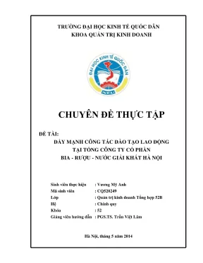 Chuyên đề thực tập đẩy mạnh công tác đào tạo lao động tại tổng công ty cổ phần bia rượu nước giải khát hà nội