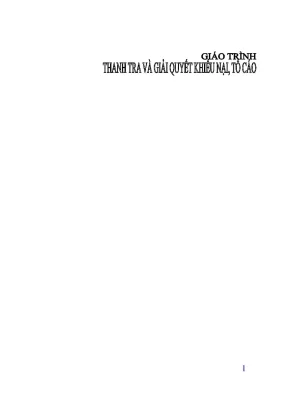 Giáo trình thanh tra và giải quyết khiếu nại tố cáo trường đại học luật hà nội trần minh hương chủ biên trần thị hiền nguyễn văn quang hoàng văn sao
