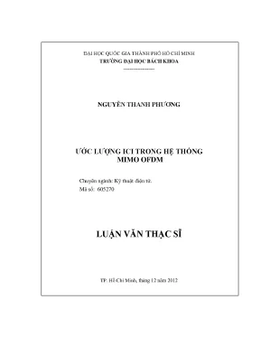 Luận văn thạc sĩ kỹ thuật điện tử ước lượng ici trong hệ thống mimo ofdm