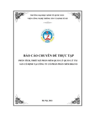 Chuyên đề thực tập phân tích thiết kế phần mềm quản lý tài sản cố định tại công ty cổ phần phần mềm bravo
