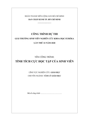 Đề tài sinh viên nghiên cứu khoa học tính tích cực học tập của sinh viên