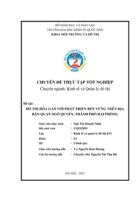 Chuyên đề thực tập tốt nghiệp đô thị hóa gắn với phát triển bền vững ở địa bàn quận ngô quyền thành phố hải phòng