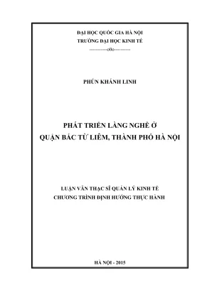 Luận văn thạc sĩ quản lý kinh tế phát triển làng nghề ở quận bắc từ liêm thành phố hà nội