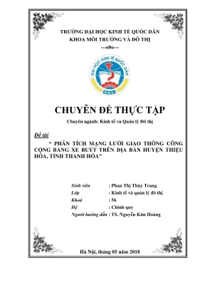 Chuyên đề thực tập phân tích mạng lưới giao thông công cộng bằng xe bus trên địa bàn huyện thiệu hóa tỉnh thanh hóa