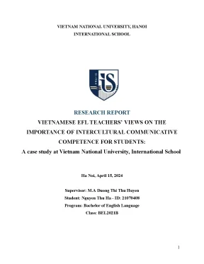 Báo cáo nghiên cứu khoa học vietnamese efl teachersviews on the importance of intercultural communicative competence for studentsa case study at vietnam national university international school