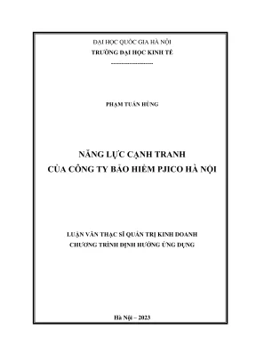 Luận văn thạc sĩ quản trị kinh doanh năng lực cạnh tranh của công ty bảo hiểm pjico hà nội