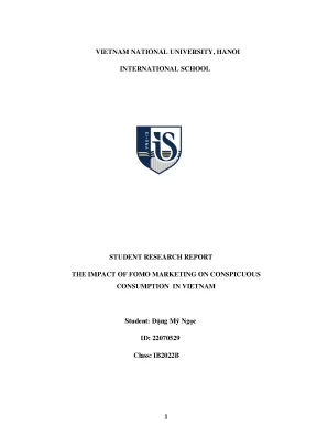 Báo cáo nghiên cứu khoa học the impact of fomo marketing on conspicuous consumption in viet nam