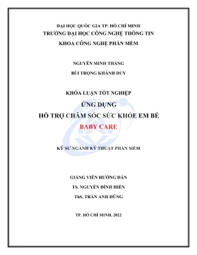 Khóa luận tốt nghiệp kỹ thuật phần mềm baby care ứng dụng hỗ trợ chăm sóc sức khỏe em bé