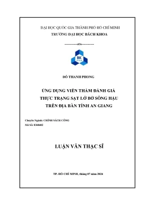 Luận văn thạc sĩ chính sách công ứng dụng viễn thám đánh giá thực trạng sạt lở bờ sông hậu trên địa bàn tỉnh an giang