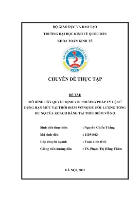 Chuyên đề thực tập mô hình cây quyết định với phương pháp tỷ lệ sử dụng hạn mức tại thời điểm vỡ nợ để ước lượng tổng dư nợ của khách hàng tại thời điểm vỡ nợ
