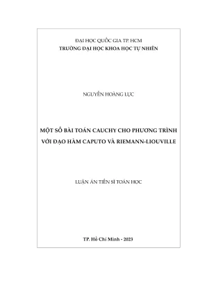 Luận án tiến sĩ toán học một số bài toán cauchy cho phương trình với đạo hàm caputo và riemannliouville