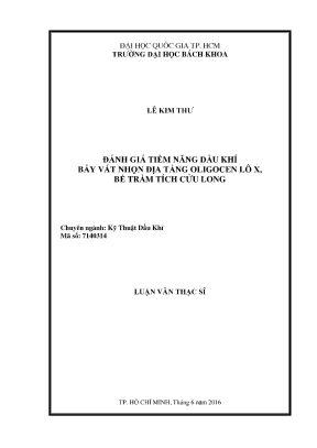 Luận văn thạc sĩ kỹ thuật dầu khí đánh giá tiềm năng dầu khí bẫy vát nhọn địa tầng ologocene lô x bể trầm tích cửu long