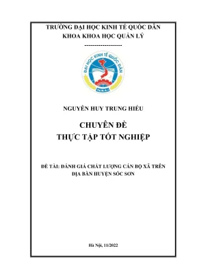 Chuyên đề thực tập tốt nghiệp đánh giá chất lượng cán bộ xã trên địa bàn huyện sóc sơn
