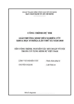 Đề tài sinh viên nghiên cứu khoa học nguyên tắc suy đoán vô tội trong tố tụng hình sự việt nam