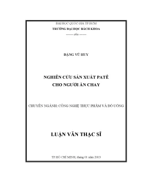 Luận văn thạc sĩ công nghệ thực phẩm nghiên cứu sản xuất pate cho người ăn chay