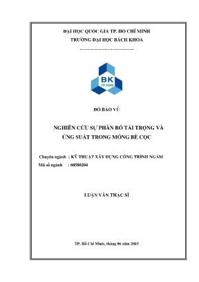 Luận văn thạc sĩ kỹ thuật xây dựng nghiên cứu sự phân bố tải trọng và ứng suất trong móng bè cọc