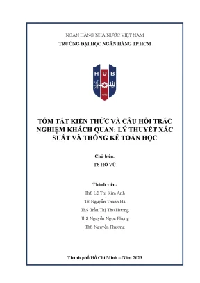 Tóm tắt kiến thức và câu hỏi trắc nghiệm khách quan lý thuyết xác suất và thống kê toán học tài liệu tham khảo