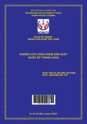 Nghiên cứu công nghệ sản xuất nước ép thanh long