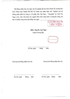 Khóa luận tốt nghiệp phát triển nông thôn nghiên cứu hệ thống phân phối tại công ty cổ phần sữa việt nam vinamilk