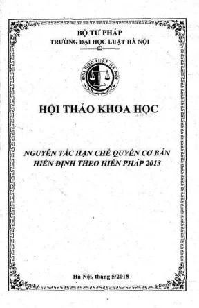 Kỷ yếu hội thảo khoa học cấp khoa nguyên tắc hạn chế quyền cơ bản hiến định theo hiến pháp 2013