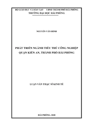 Luận văn thạc sĩ quản lý kinh tế phát triển ngành tiểu thủ công nghiệp quận kiến an thành phố hải phòng