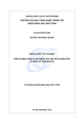 Khóa luận tốt nghiệp khoa học máy tính tối ưu hóa thời gian thực thi cho bài toán ước lượng tư thế người