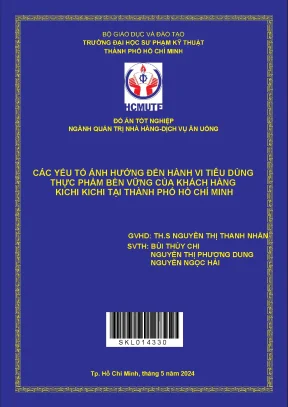 Đồ án tốt nghiệp quản lý nhà hàng và dịch vụ ăn uống các yếu tố ảnh hưởng đến hành vi tiêu dùng thực phẩm bền vững của khách hàng kichi kichi tại thành phố hồ chí minh
