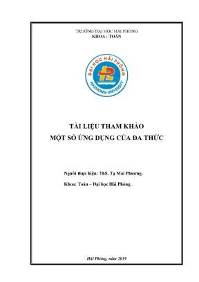 Tài liệu tham khảo một số ứng dụng của đa thức
