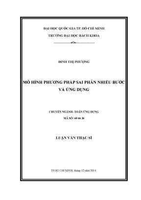 Luận văn thạc sĩ toán ứng dụng mô hình phương pháp sai phân nhiều bước và ứng dụng