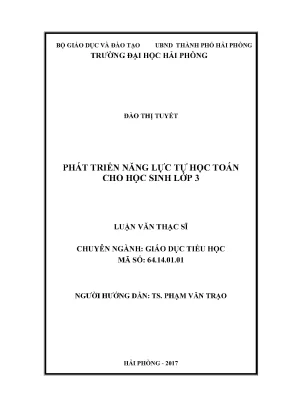 Luận văn thạc sĩ giáo dục tiểu học phát triển năng lực tự học toán cho học sinh lớp 3