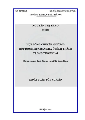 Khóa luận tốt nghiệp hợp đồng chuyển nhượng hợp đồng mua bán nhà ở hình thành trong tương lai