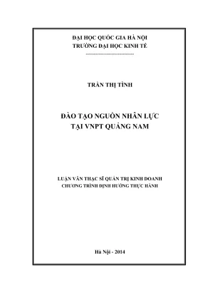 Luận văn thạc sĩ quản trị kinh doanh đào tạo nguồn nhân lực tại vnpt quảng nam