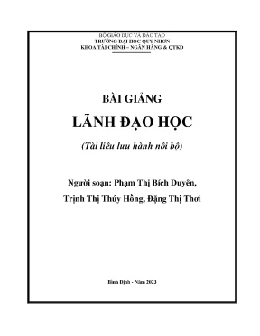 Bài giảng lãnh đạo học