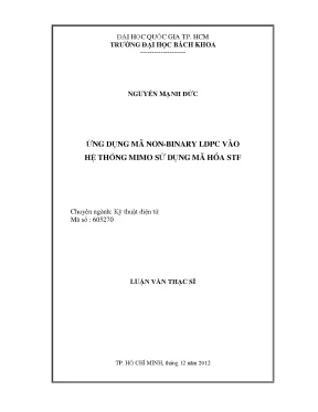Luận văn thạc sĩ kỹ thuật điện tử ứng dụng mã nonbinary ldpc vào hệ thống mimo sử dụng mã hóa stf