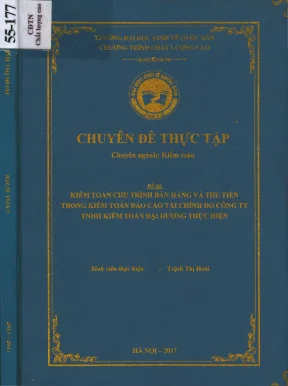 Chuyên đề thực tập kiểm toán chu trình bán hàng thu tiền trong kiểm toán báo cáo tài chính tại công ty tnhh kiểm toán đại dương