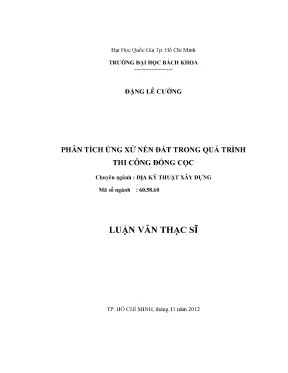 Luận văn thạc sĩ địa kỹ thuật xây dựng phân tích ứng xử nền đất trong quá trình thi công đóng cọc