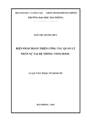 Luận văn thạc sĩ quản lý kinh tế biện pháp hoàn thiện công tác quản lý nhân sự tại hệ thống vinschool