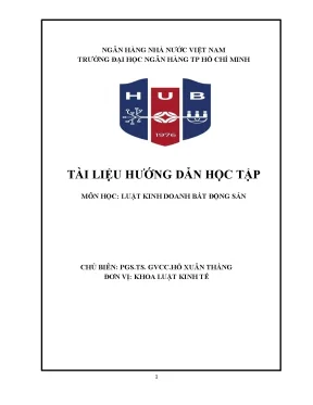 Tài liệu hướng dẫn học tập môn luật kinh doanh bất động sản