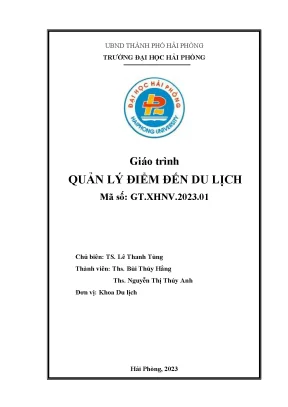 Giáo trình quản lý điểm đến du lịch