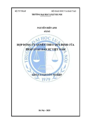 Khóa luận tốt nghiệp hợp đồng uỷ quyền theo quy định của pháp luật dân sự việt nam
