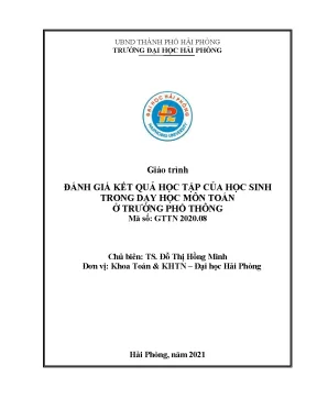 Giáo trình đánh giá kết quả học tập của học sinh trong dạy học môn toán ở trường phổ thông