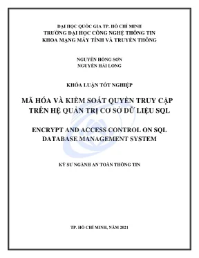 Khóa luận tốt nghiệp an toàn thông tin mã hóa và kiểm soát quyền truy cập trên hệ quản trị cơ sở dữ liệu sql