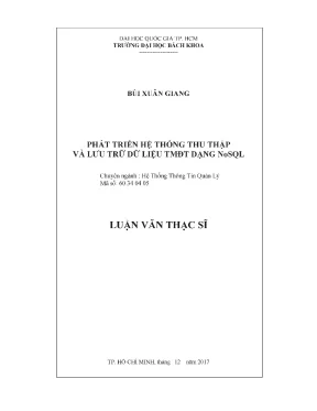Luận văn thạc sĩ hệ thống thông tin quản lý phát triển hệ thống thu thập và lưu trữ dữ liệu tmđt dạng nosql
