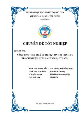 Chuyên đề tốt nghiệp nâng cao hiệu quả sử dụng vốn tại công ty trách nhiệm hữu hạn tân đại thành
