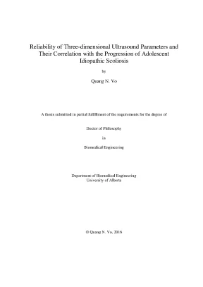Luận án tiến sĩ reliability of threedimensional ultrasound parameters and their correlation with the progression of adolescent idiopathic scoliosis