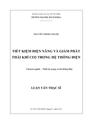 Luận văn thạc sĩ thiết bị mạng và nhà máy điện tiết kiệm điện năng và giảm phát thải khí co2 trong hệ thống điện